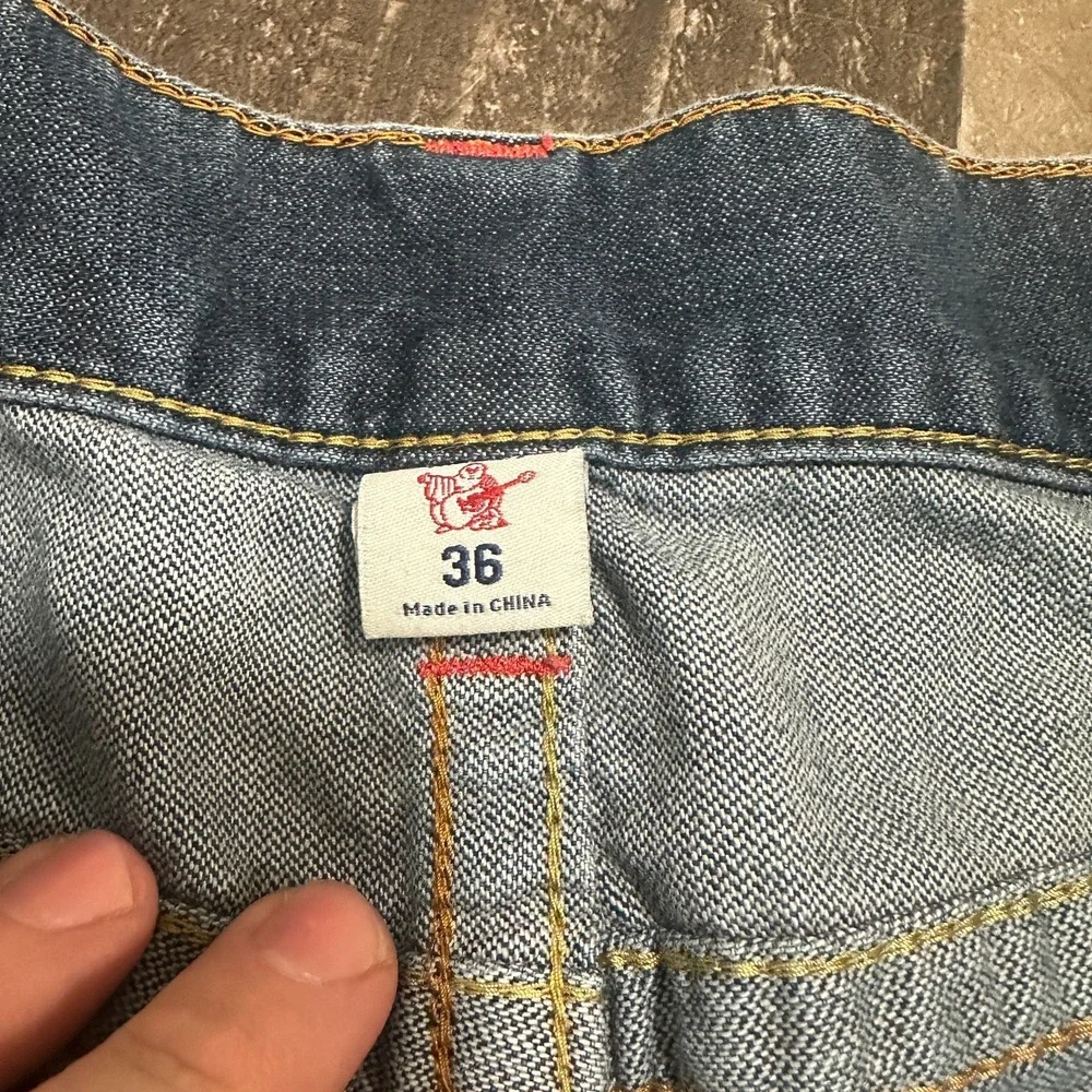 Vintage Y2K True Religion Boot Cut Pocket Jeans Men's 36x30 Medium Blue Wash